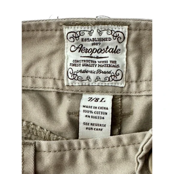 Aeropostale Wide Leg Khaki Cargo Pants - Size 5/6 Long Juniors - Picture 3 of 5
